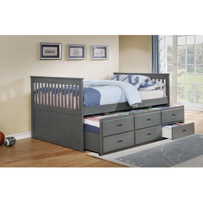 Rawley Platform Bed With Trundle And Drawers Harriet Bee Size Full