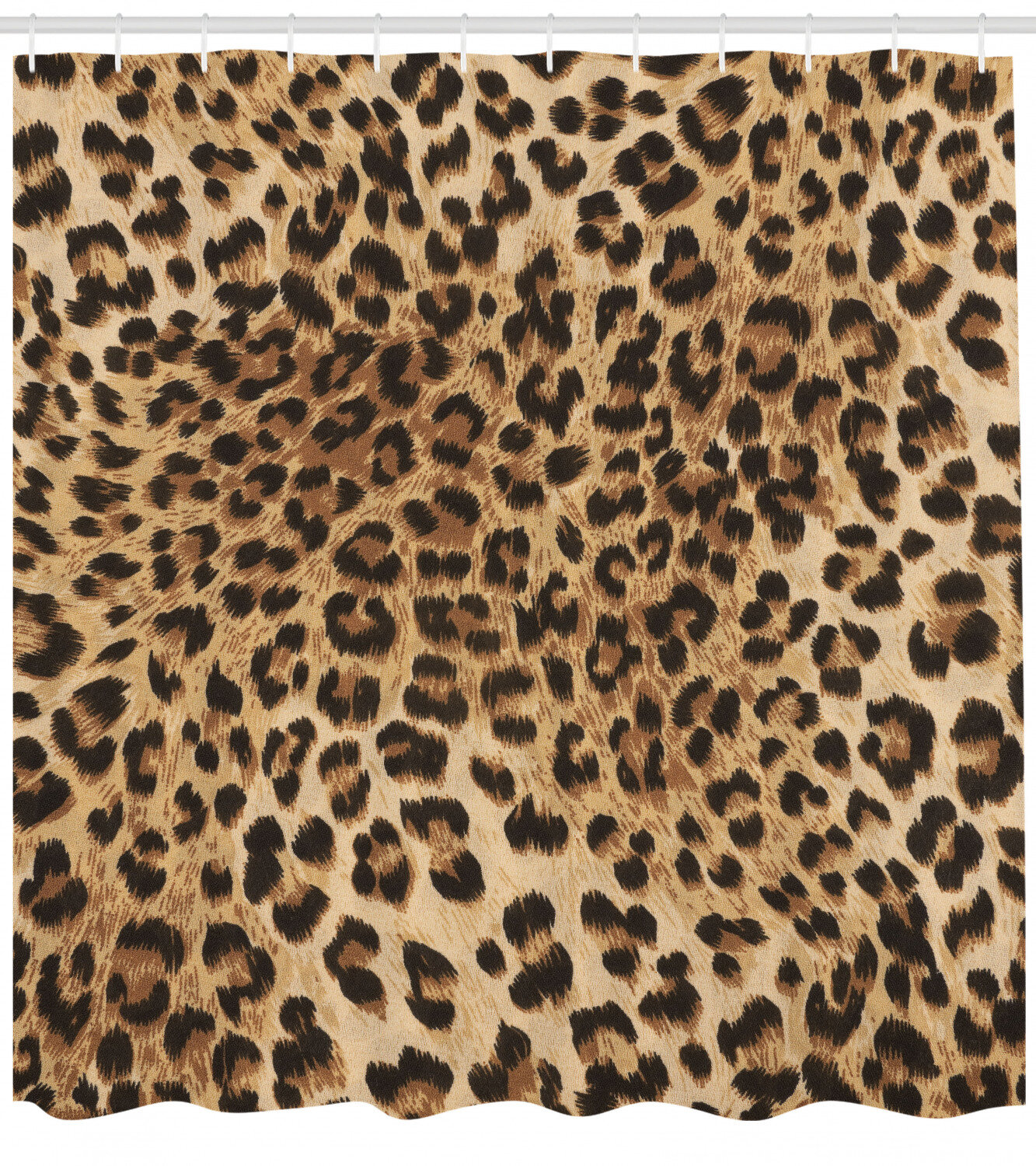 Leopard Animal Print Digital Fabric Shower Curtain Wild Jungle Bathroom Decor 