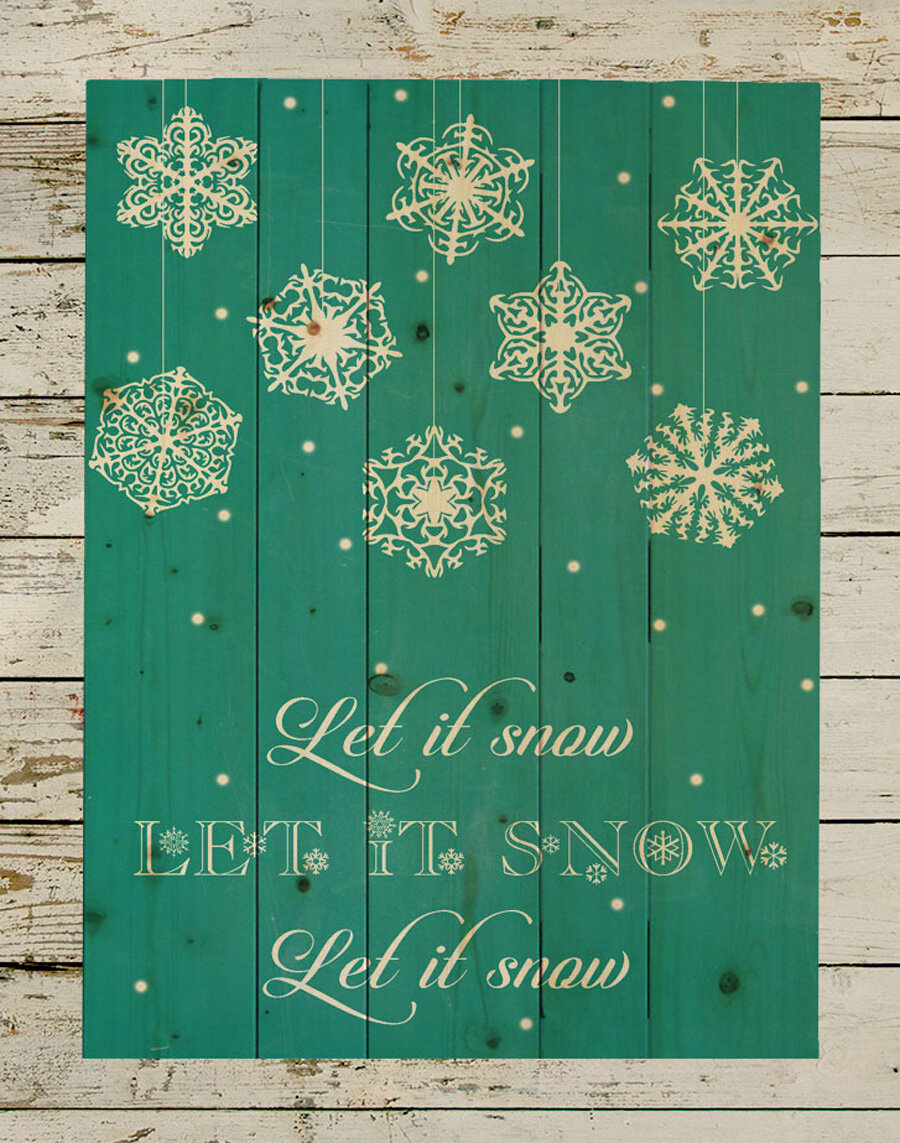 Hadleyhouseco Let It Snow Christmas Pallet Sign Textual Art On