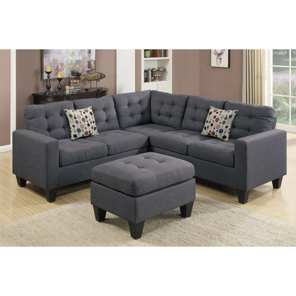 Andover Mills Pawnee 84 Left Hand Facing Sectional With Ottoman Reviews Wayfair