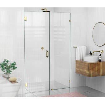 Waterfall Bath Enclosures 50 X 76 Hinged Frameless Shower Door Wayfair