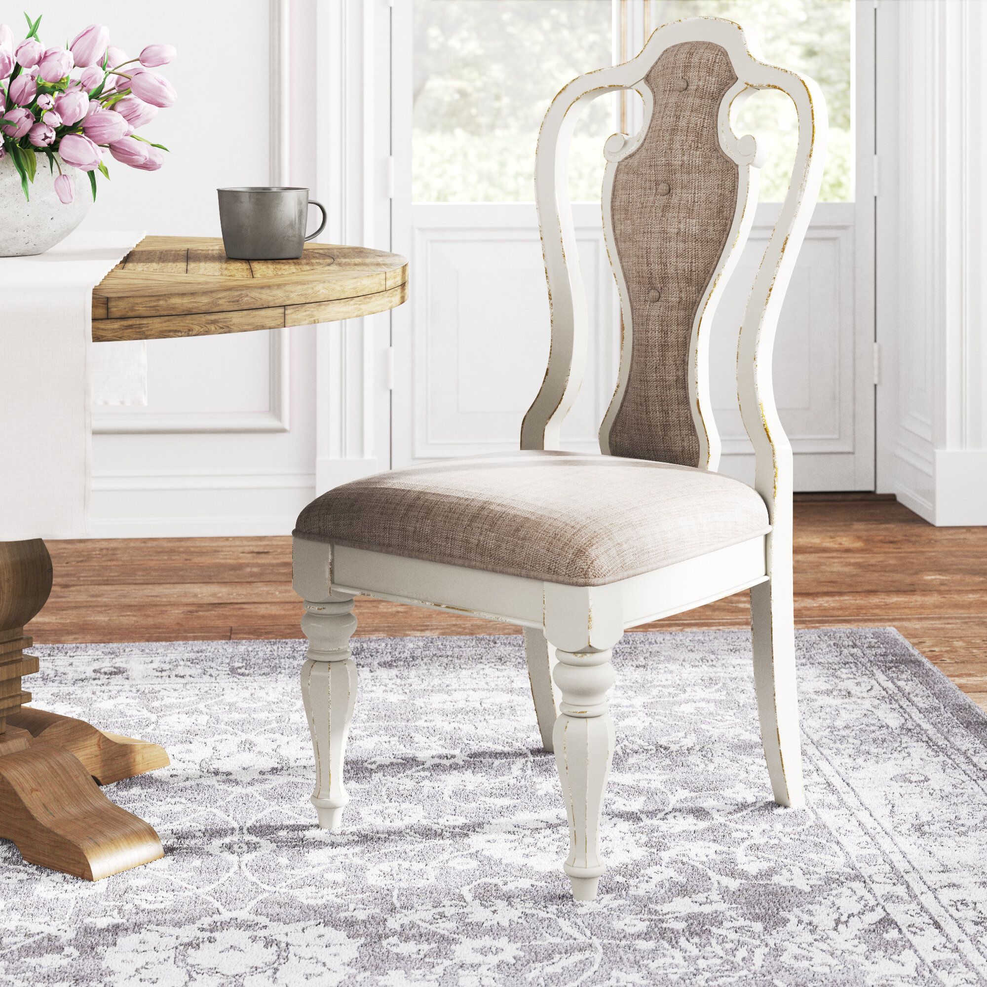 upholstered queen anne dining chairs