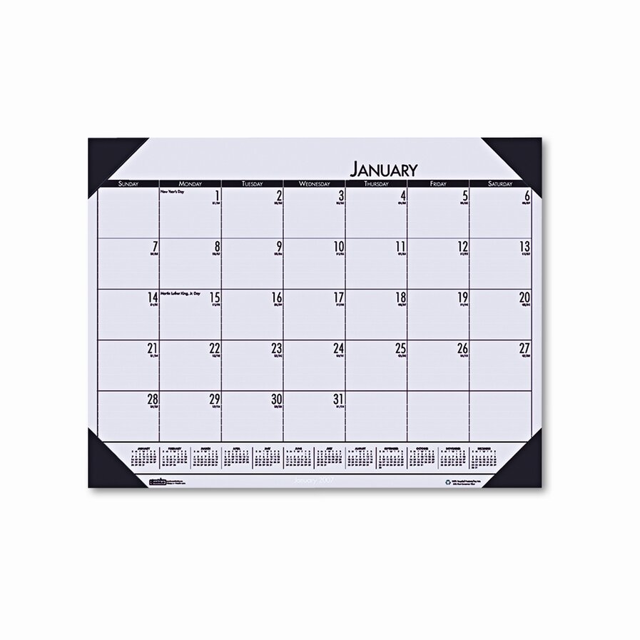 EcoTones Monthly Desk Pad Calendar