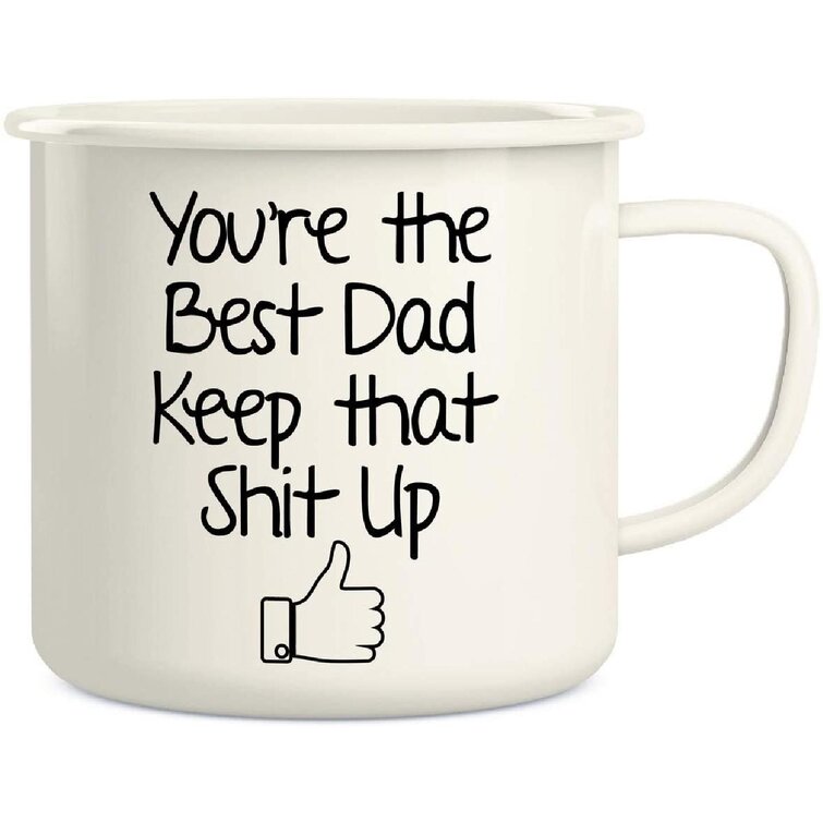 World's Best Dad Retro Enamel Mug Cup Fathers Day Funny Gift Present Camping