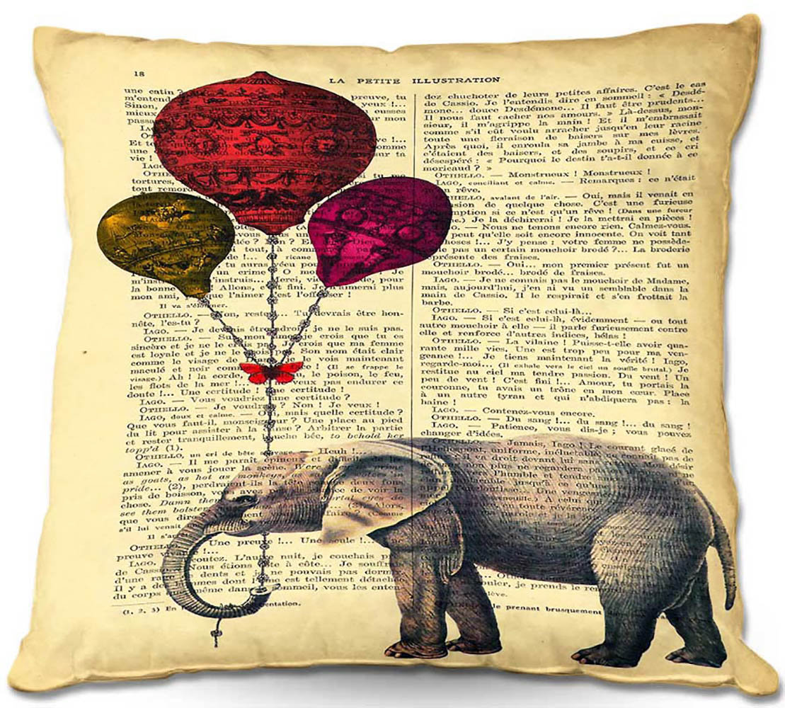 Ebern Designs Roughton Couch Elephant Balloons Throw Pillow Wayfair