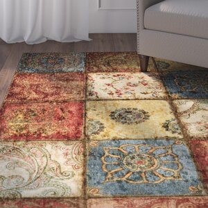 Aftonshire Red/Blue Area Rug