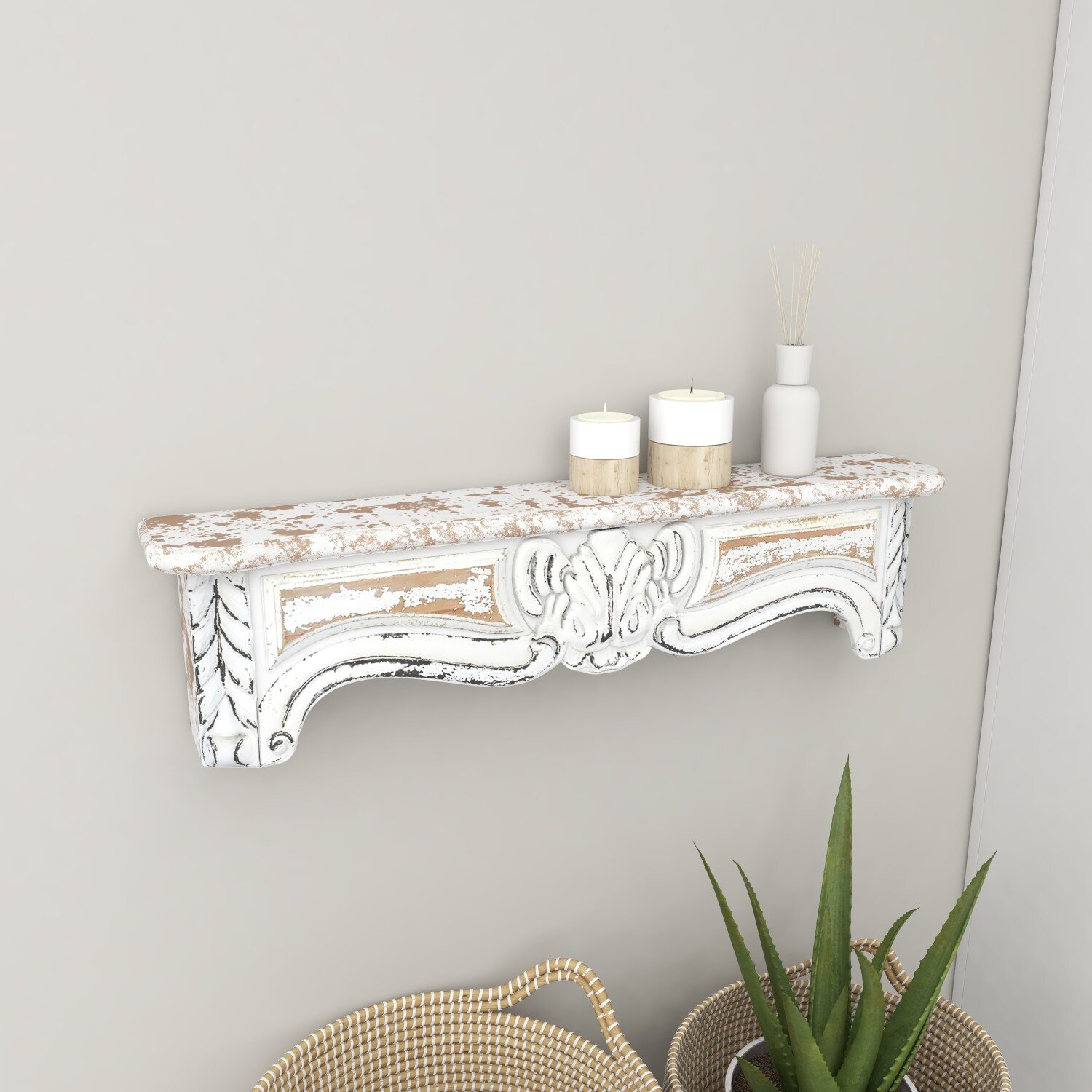 One Allium Way Crafted Wall Accent Shelf 