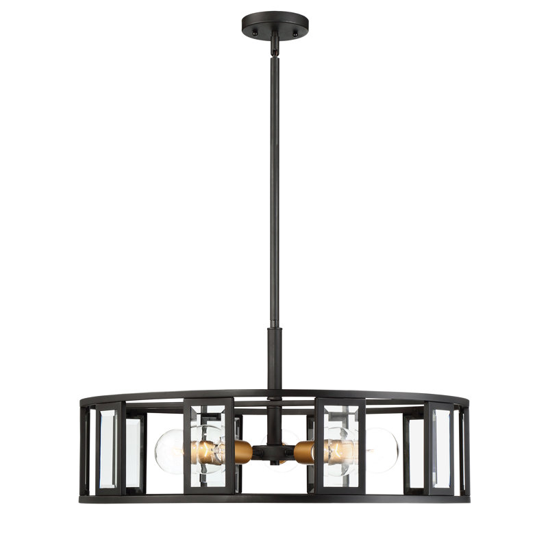 George Oliver Wegener 5 Light Unique Statement Drum Chandelier