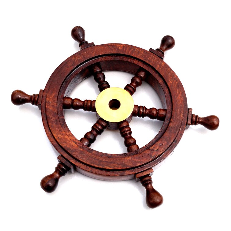 6 Pieces Event Decor Direct Nautical Wooden Wheel 
