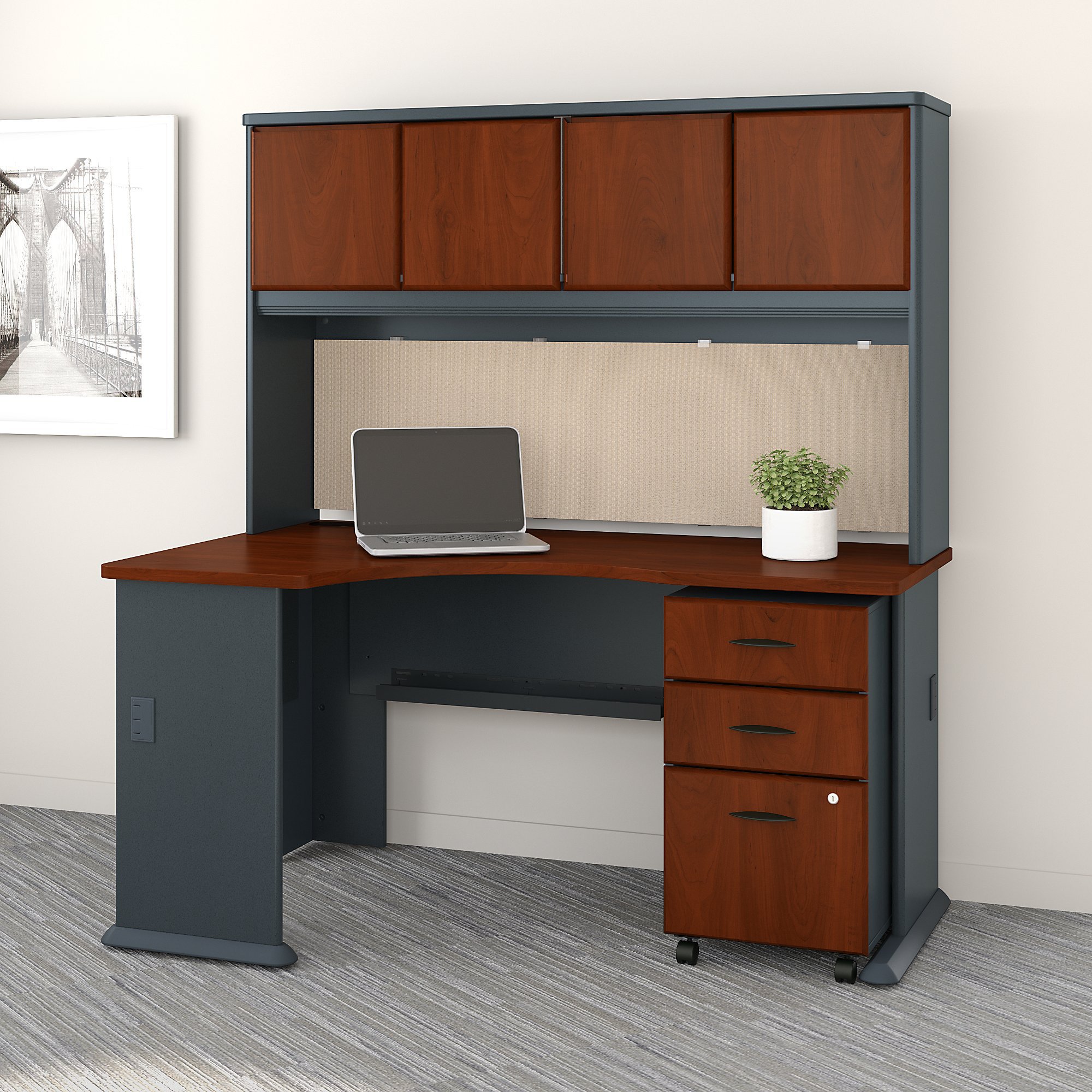 Bush Business Furniture Series A 2 Piece Office Set With Hutch Furniture Series A 2 Piece Office Set