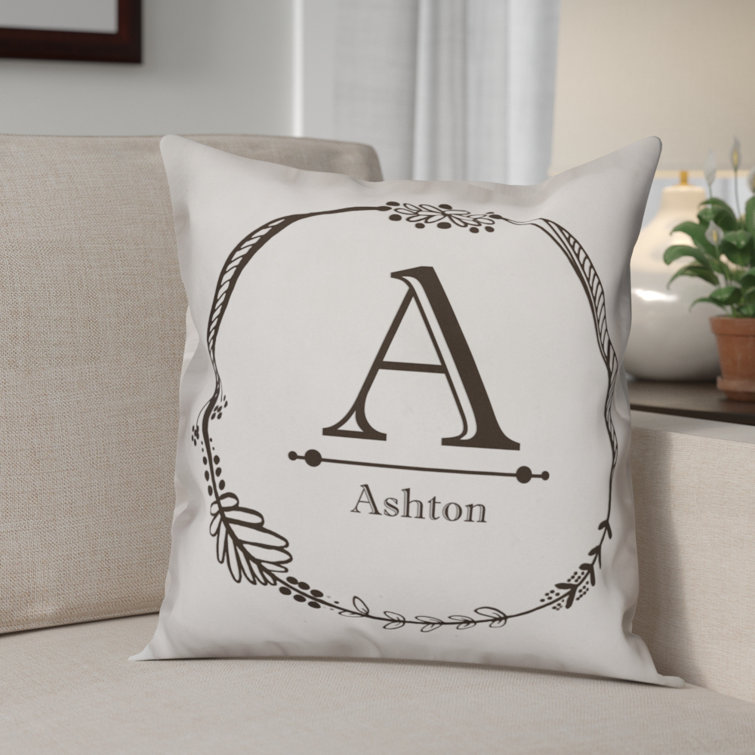 initial throw pillow