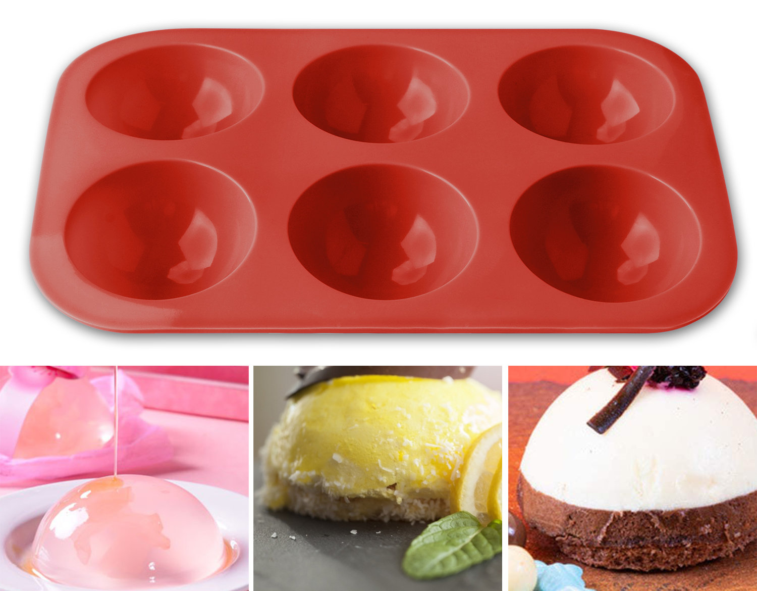 Half Ball Sphere Silicone Cake Mold Muffin Chocolate Hot Baking Cookie Moul I1X7 