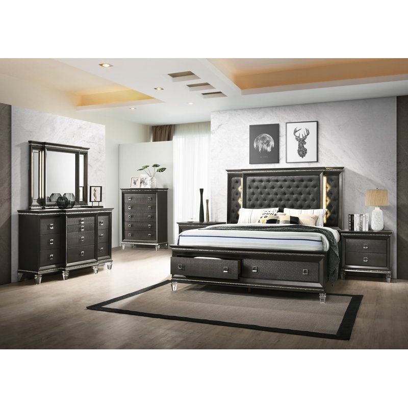 Rosdorf Park Oakhur Upholstered Platform 5 Piece Bedroom Set Wayfair