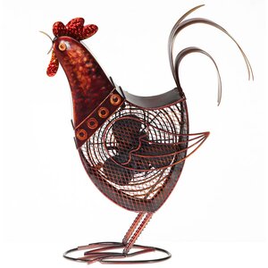 Rooster Figurine Table Fan