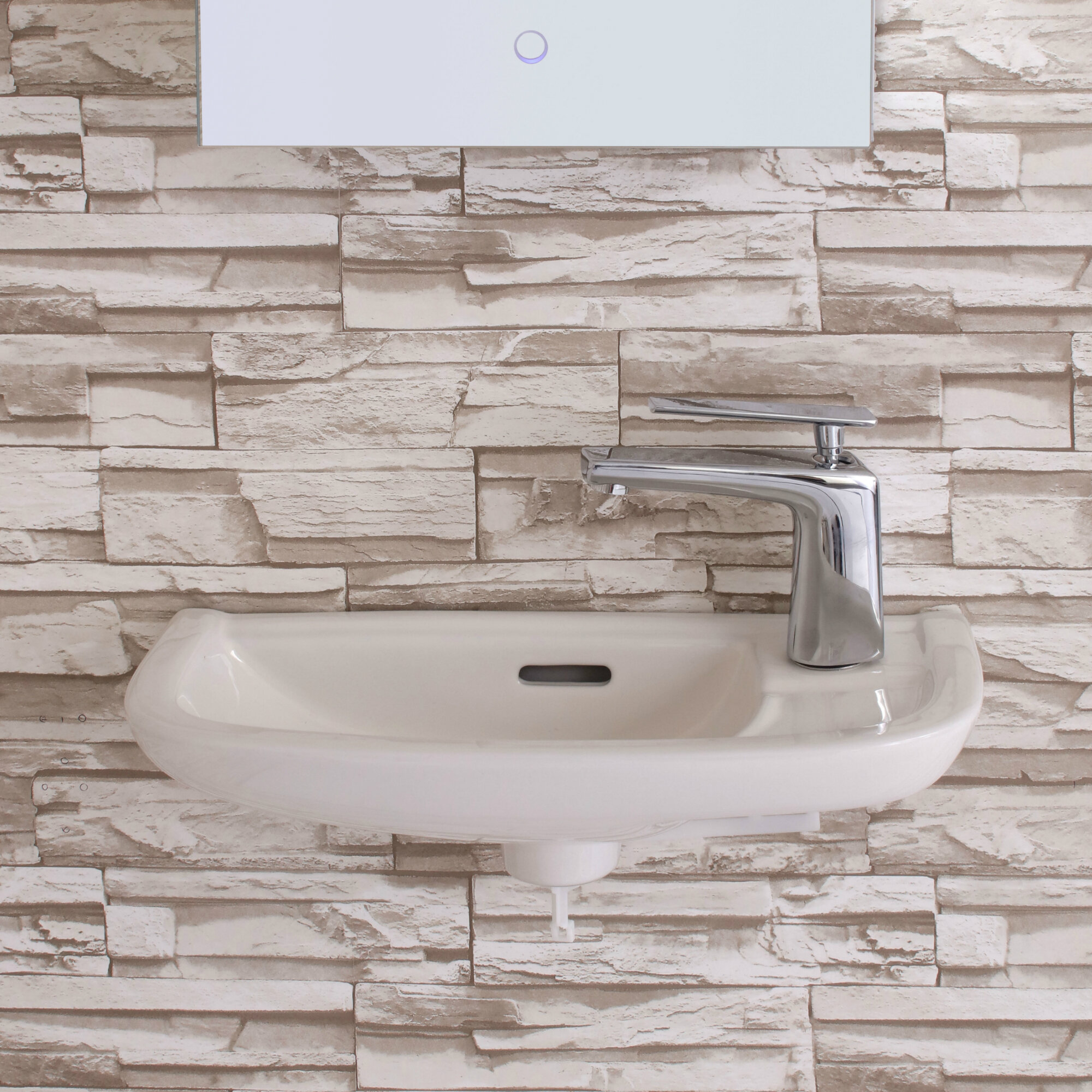 Fine Fixtures 19 Ceramic Rectangular Wall Mount Bathroom Sink And
