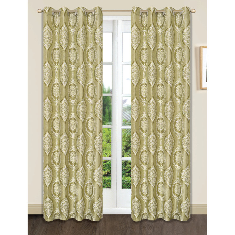 Astoria Grand Roane Jacquard Textured Fabric Ikat Room Darkening