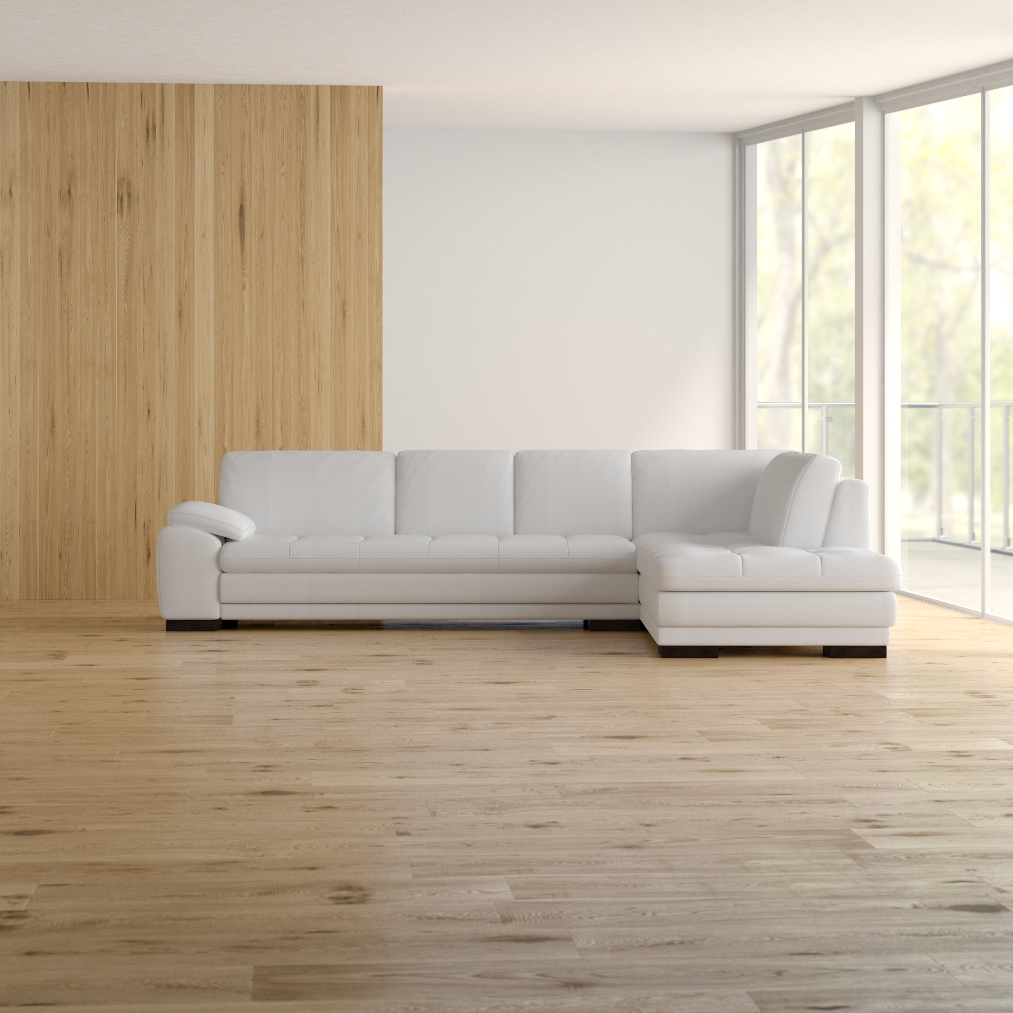 Orren Ellis Amira 123 Wide Genuine Leather Large Sectional Reviews Wayfair