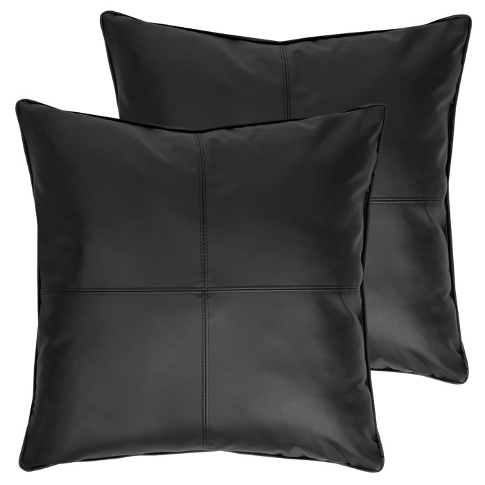 Williston Forge Jimmy Decorative Faux Leather Throw Pillow