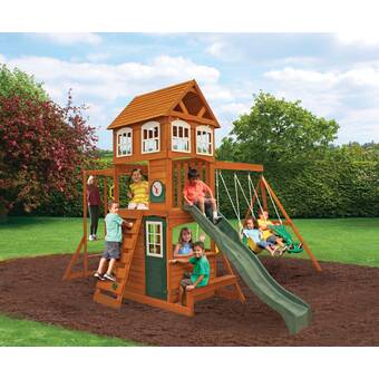 kidkraft halliwell wooden swing set