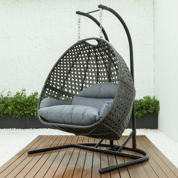 wayfair patio wicker swing chair with stand rain cover included