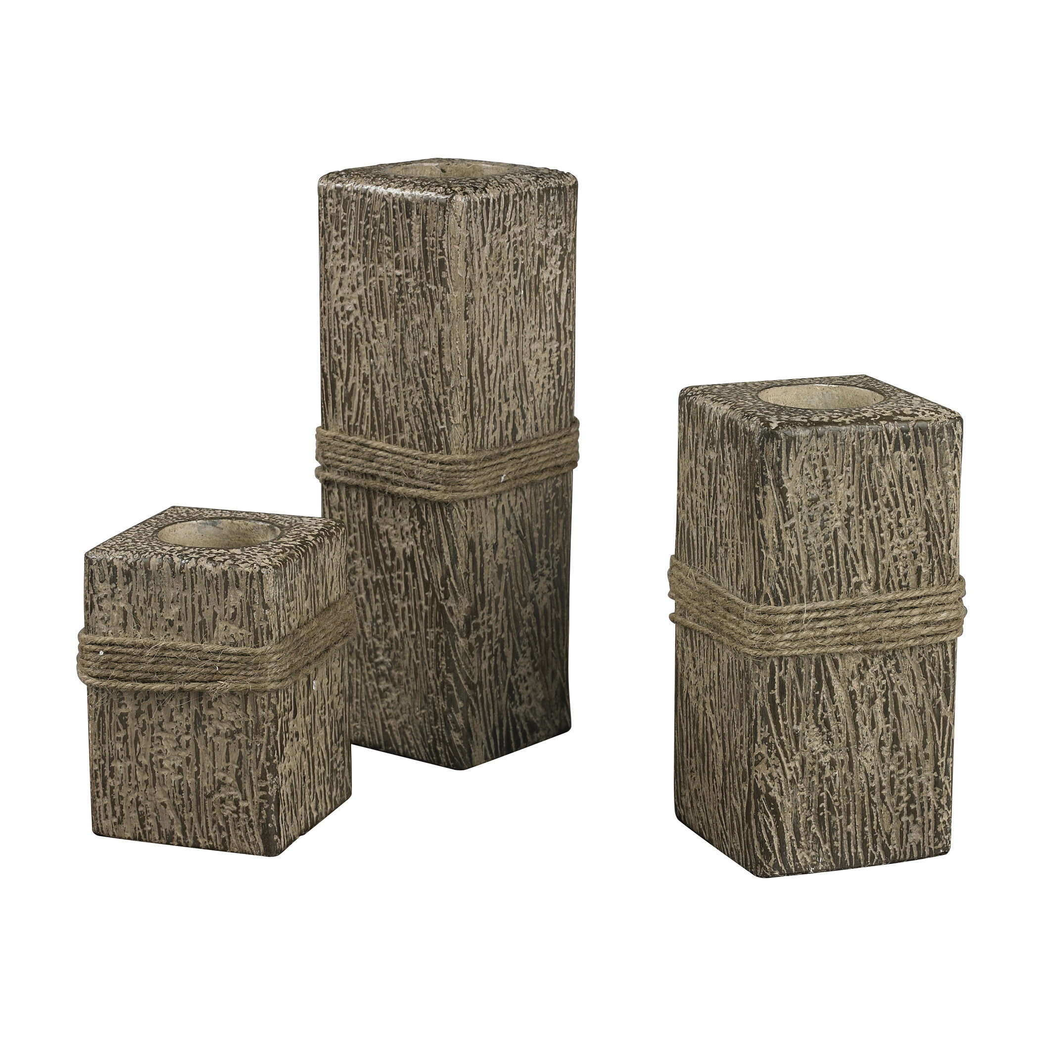 Bloomsbury Market Composite 3 Piece Manufactured Wood Candlestick Set Wayfair