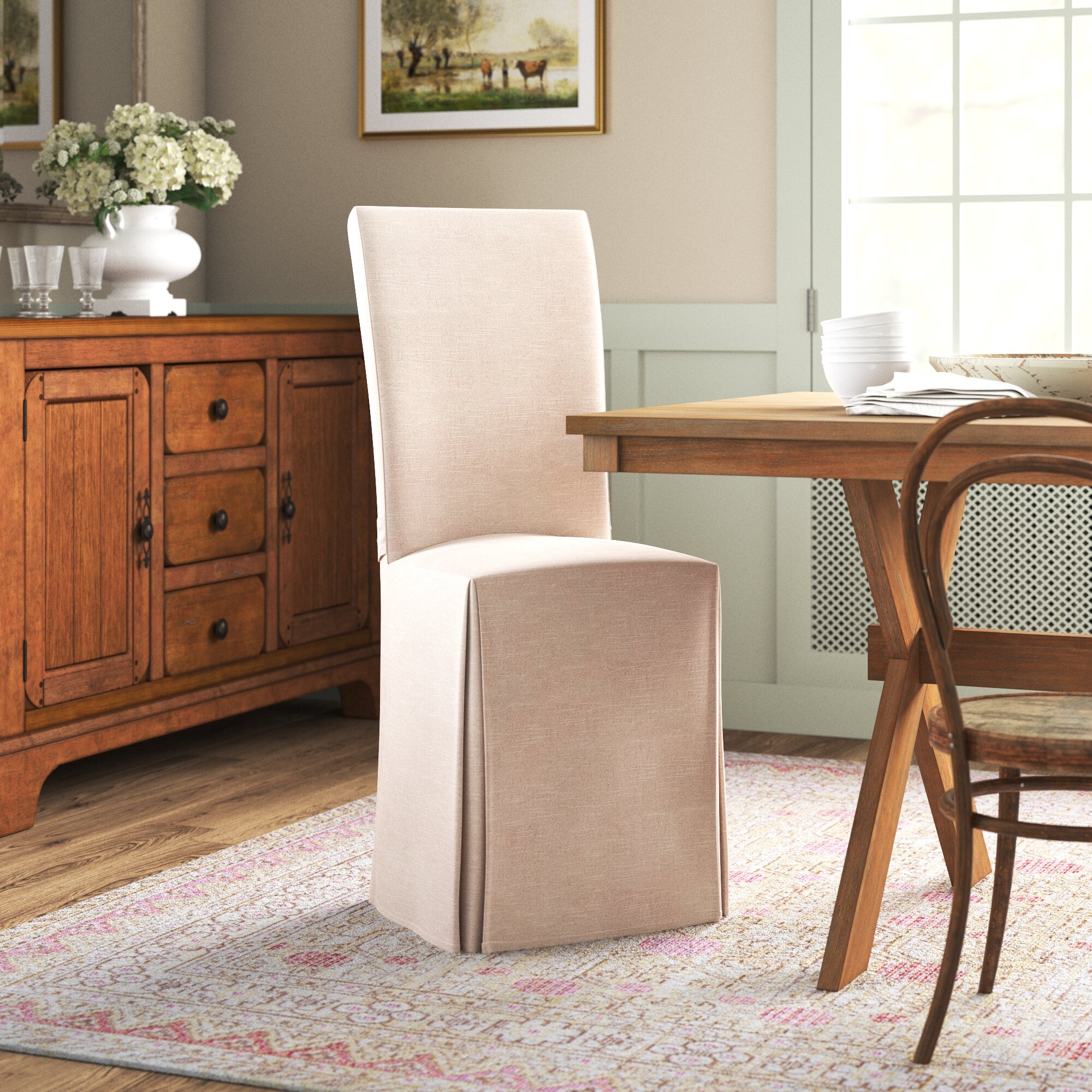 cotton dining chair slipcover
