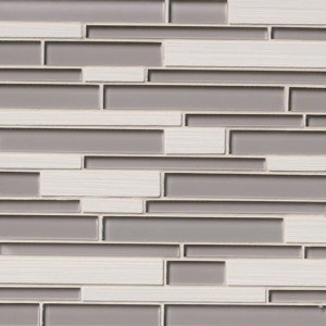 Metro Glacier Blend Interlocking Random Sized Porcelain/Glass Mosaic Tile in Gray