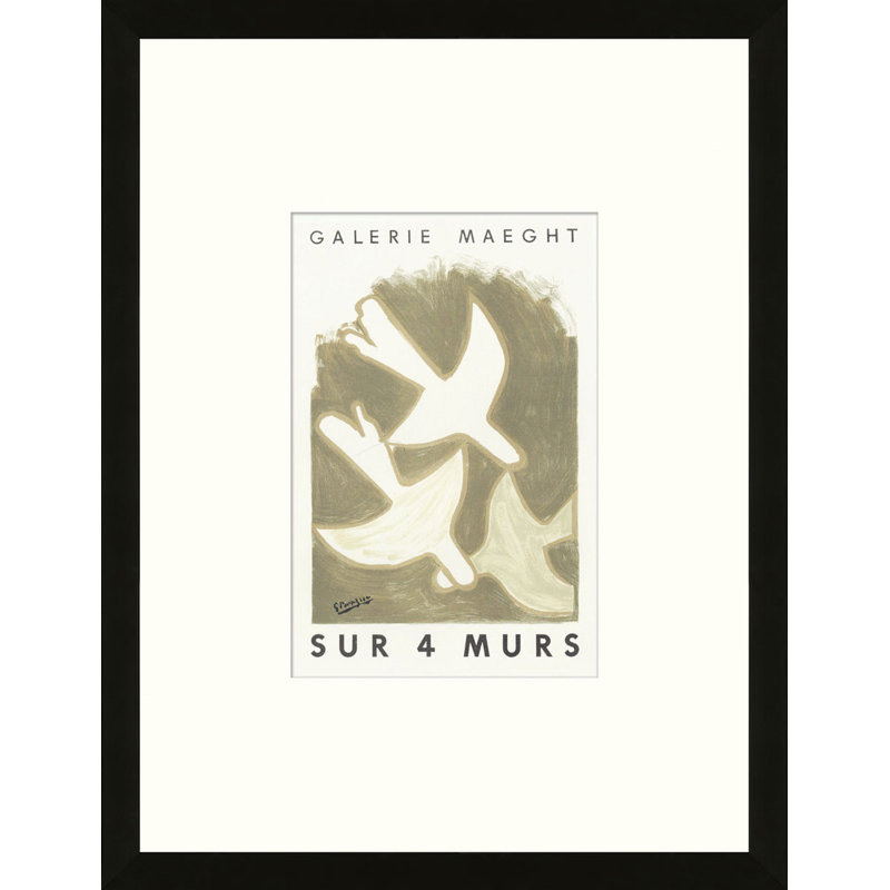 'School of Paris 'Sur Quatre Murs Paris 1958' Framed Lithograph