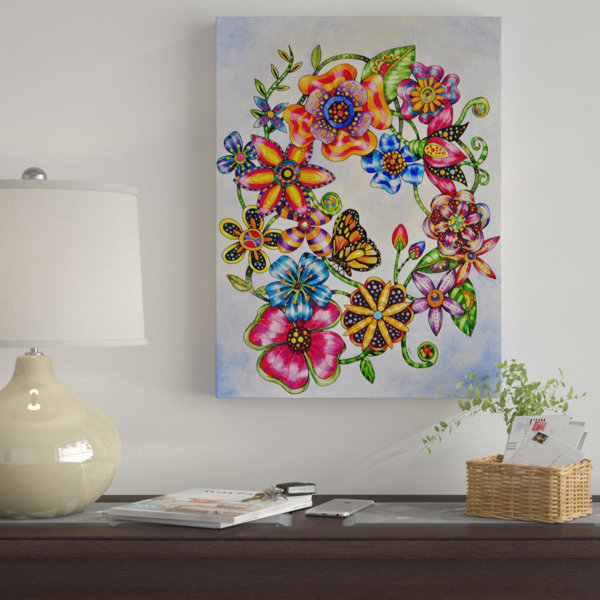 Winston Porter Wall Flowers Spiral Acrylic Painting Print On