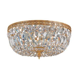 Crystal Light Flush Mount Wayfair Waddell Crystal 3 Light Flush Mount