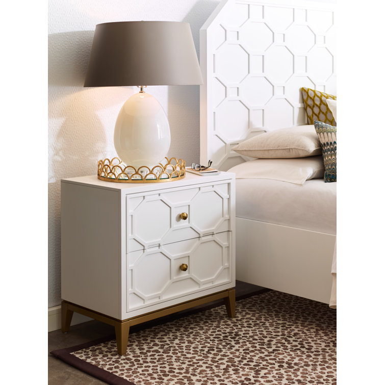 Wayfair white and gold nightstand Sale