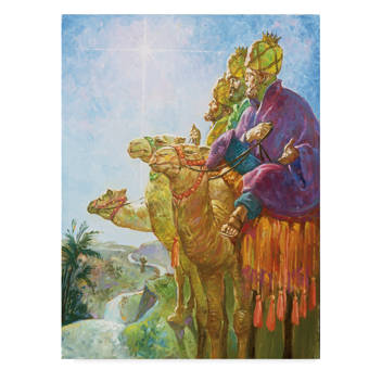 Trademark Art Three Wise Men Camels Oil Painting Print On