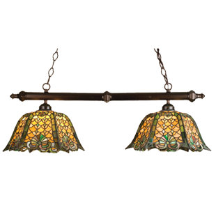 Go to store & view more images Meyda Tiffany Tiffany Duffner and Kimberly Shell and Diamond 2-Light Pool Table Light