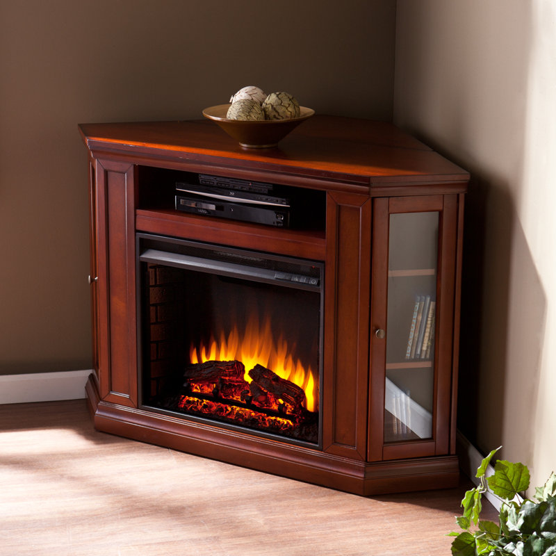 Dunminning Corner TV Stand for TVs up to 46" with Fireplace