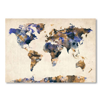 Ebern Designs Lanna World Map Wall Mural Wayfair