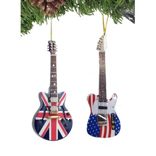 Rock Before Entering and Roll Music Guitar Wood Christmas Tree Holiday Ornament