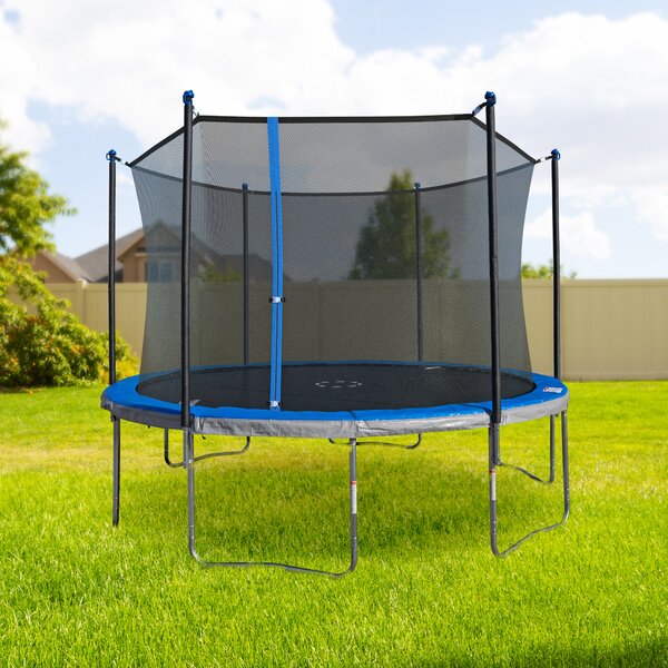 Galvanized Steel Kids Trampoline with Safety Enclosure 36pcs High Strength Springs Ideal Indoor and Outdoor Garden Trampoline for Kids Birthday Gift,Blue