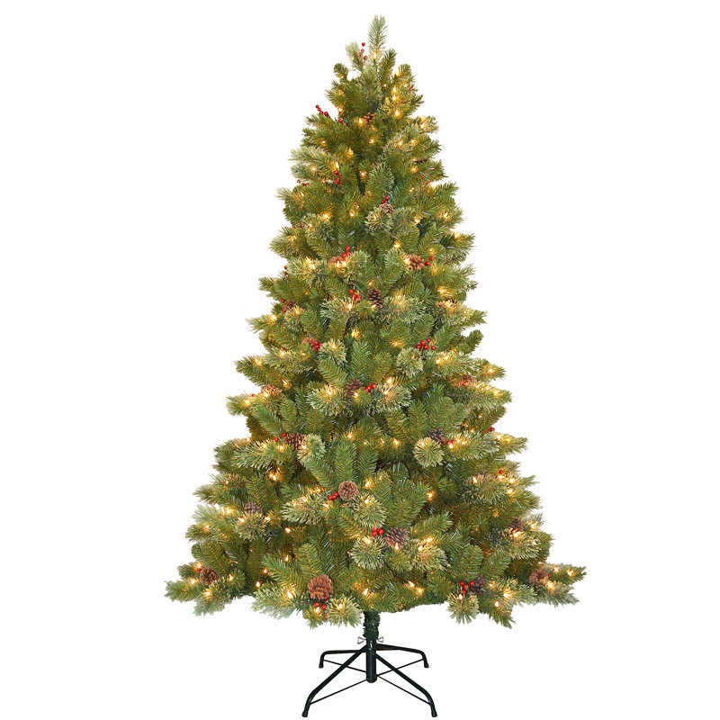 The Holiday Aisle Cashmere Cone And Berry Decorated 7 5 Green Fir