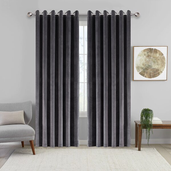 Catherine Lansfield Marble Velvet Eyelet Ring Lined Curtains/Cushion Cover Grey
