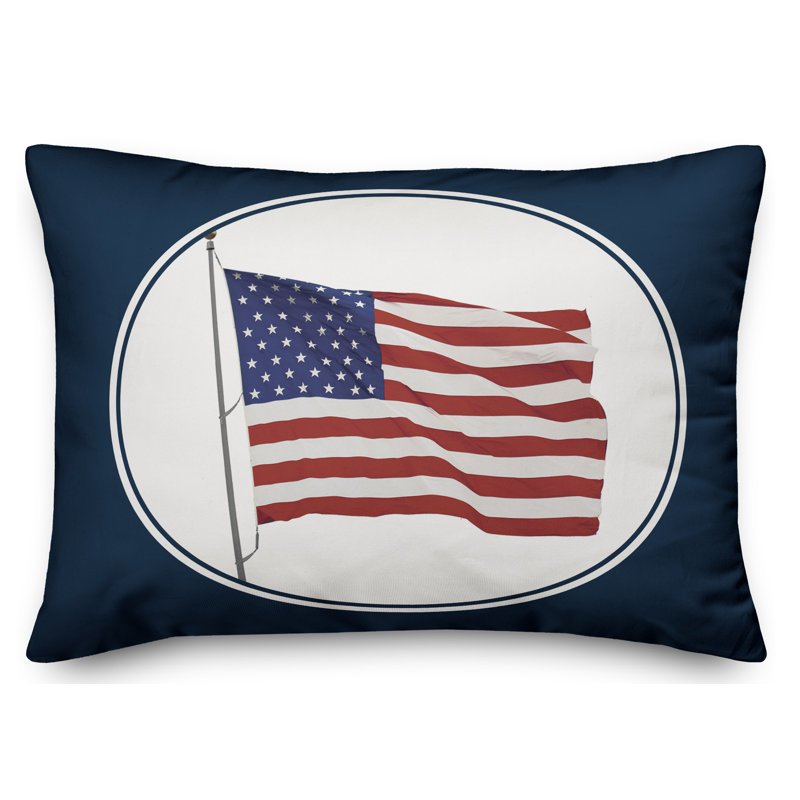 August Grove Yockey Waving American Flag Indoor Outdoor Lumbar