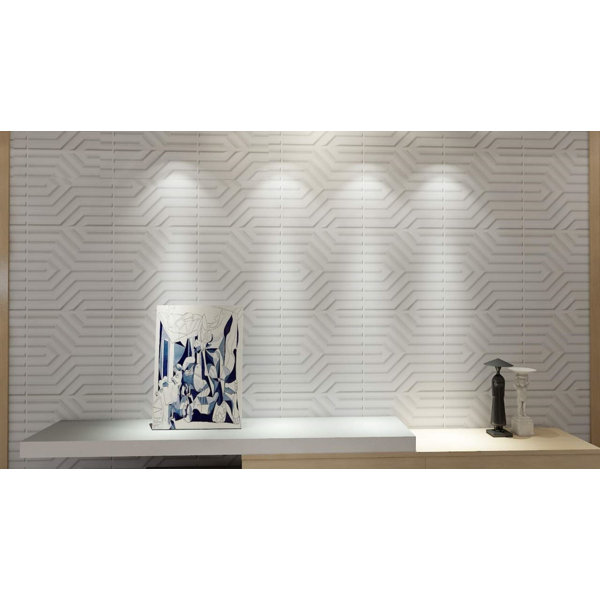Orren Ellis Starine 19 7 W X 19 7 L Vinyl Wall Paneling In Matt White Wayfair