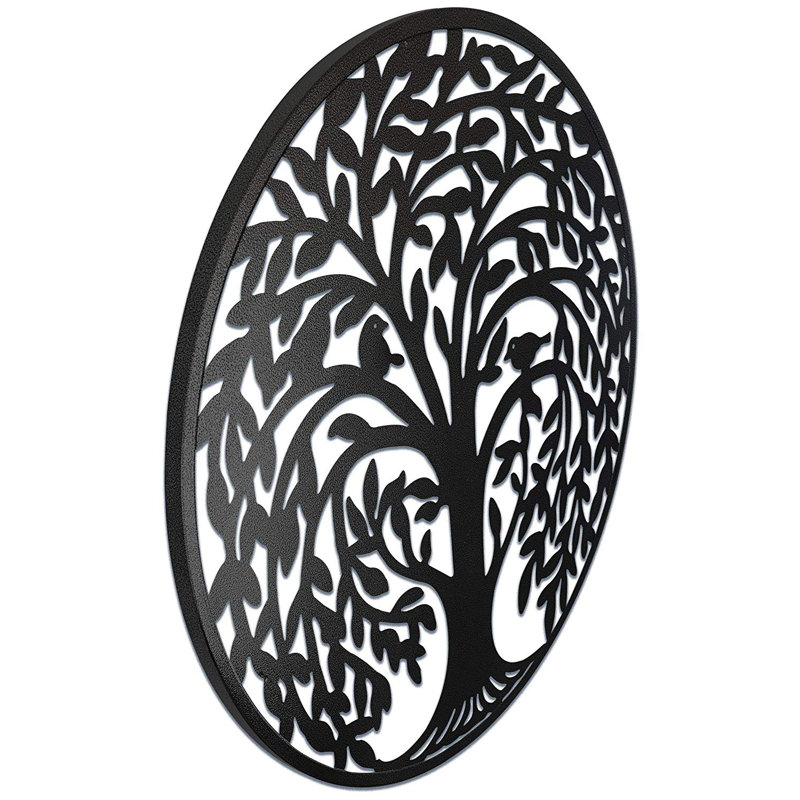 Winston Porter Round Metal Decorative Sculpture Sanctuary Tree Of