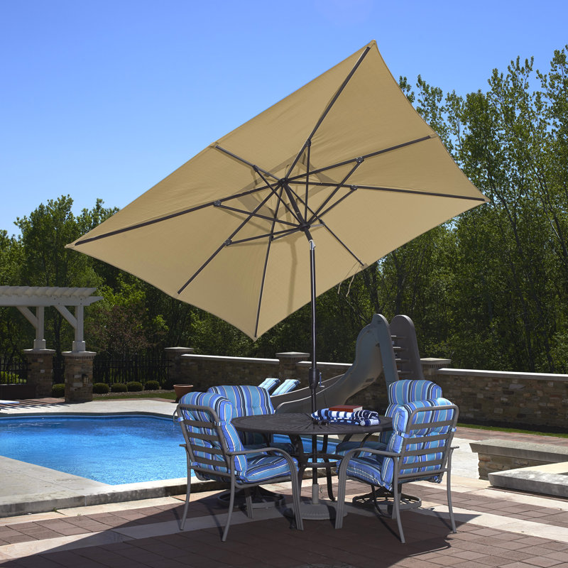 Longshore Tides Madalyn 10 X 8 Rectangular Market Sunbrella Umbrella Reviews Wayfair