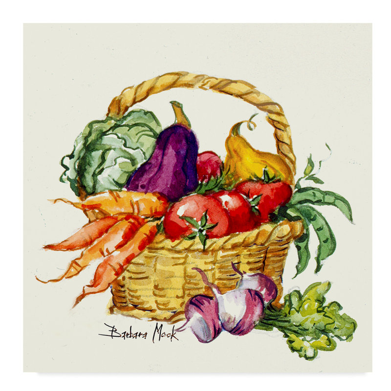 August Grove Vegetable Basket Acrylic Painting Print On Wrapped Canvas Wayfair