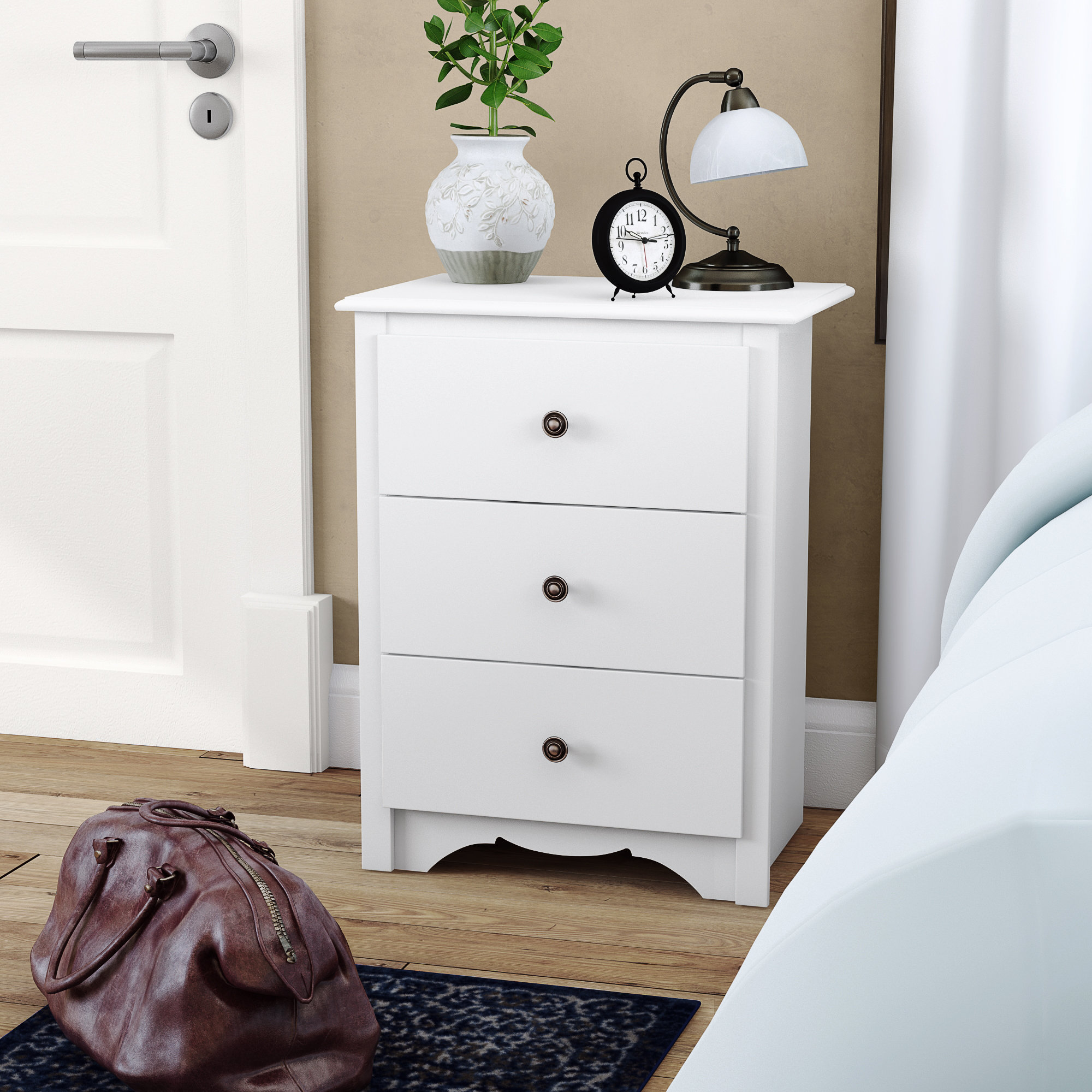 Andover Mills Hayman Tall 3 Drawer Nightstand Reviews Wayfair