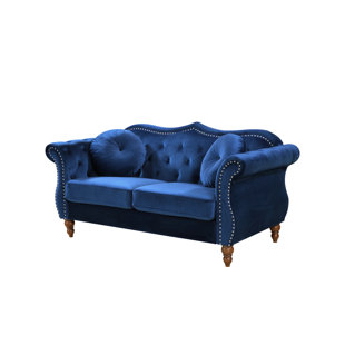 Bridges Classic Nailhead Chesterfield Loveseat by Rosdorf Park Bargain
