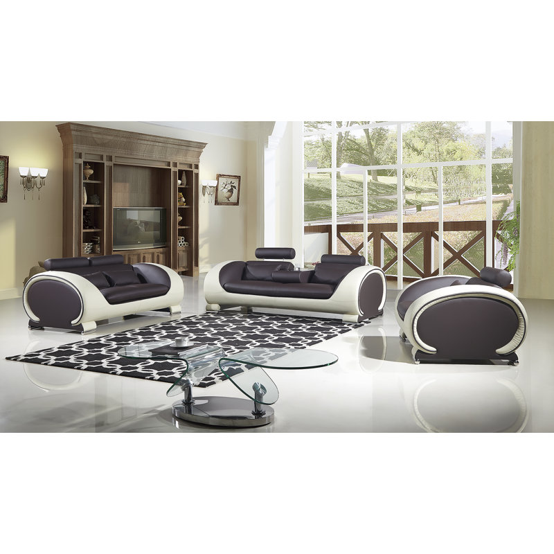 Brayden Studio Shryock 2 Tone 3 Piece Living Room Set Reviews