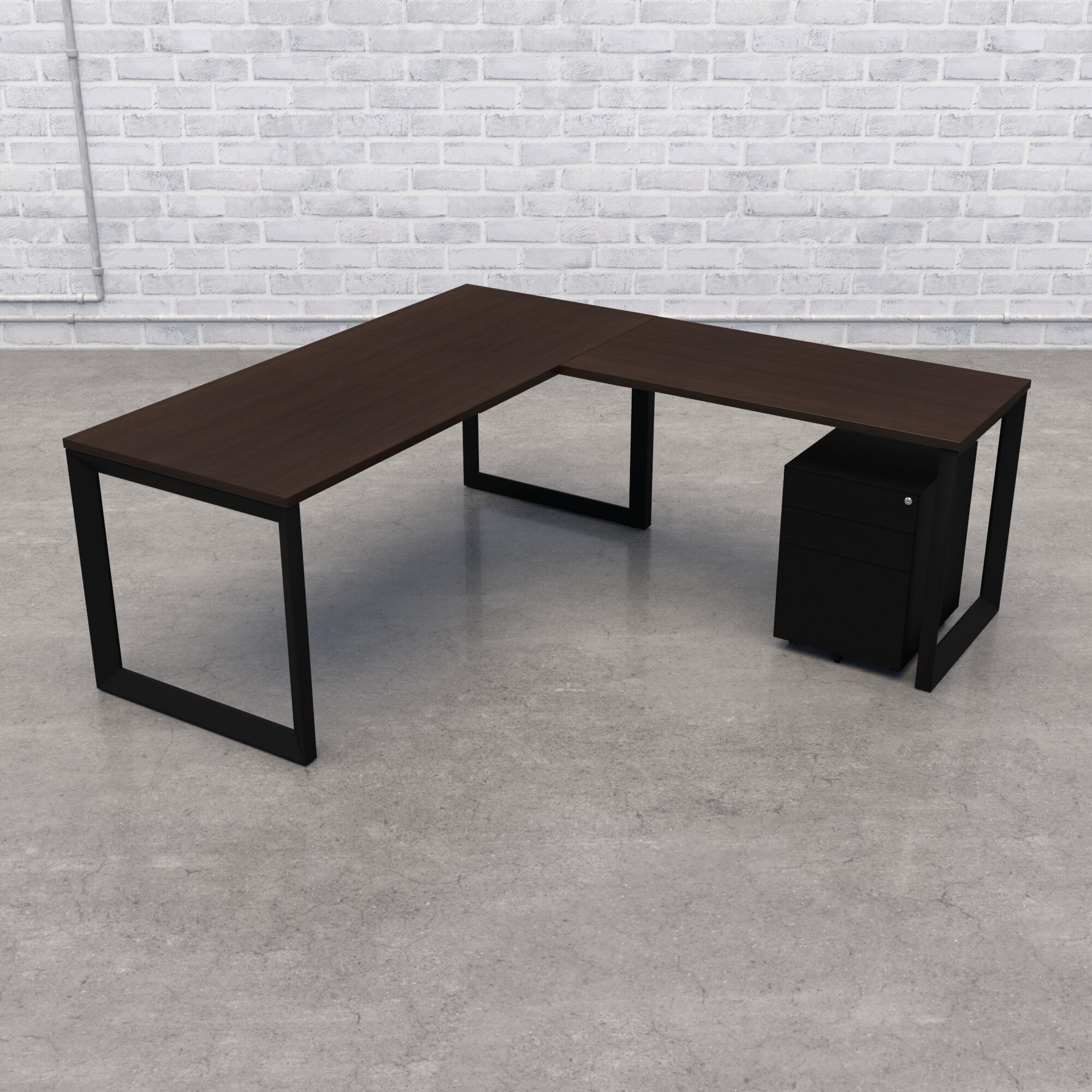 2pc/set H style black metal table legs for home/office desk legs only 
