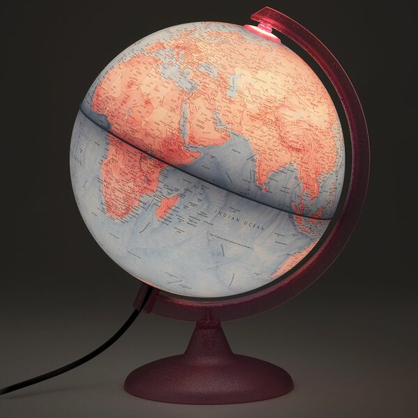 5.5" Rotating Wood World Globe Educational Model Vintage Reference Atlases Map 