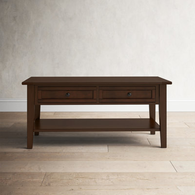 Eftim 2-drawer Solid Wood Coffee Table with Storage